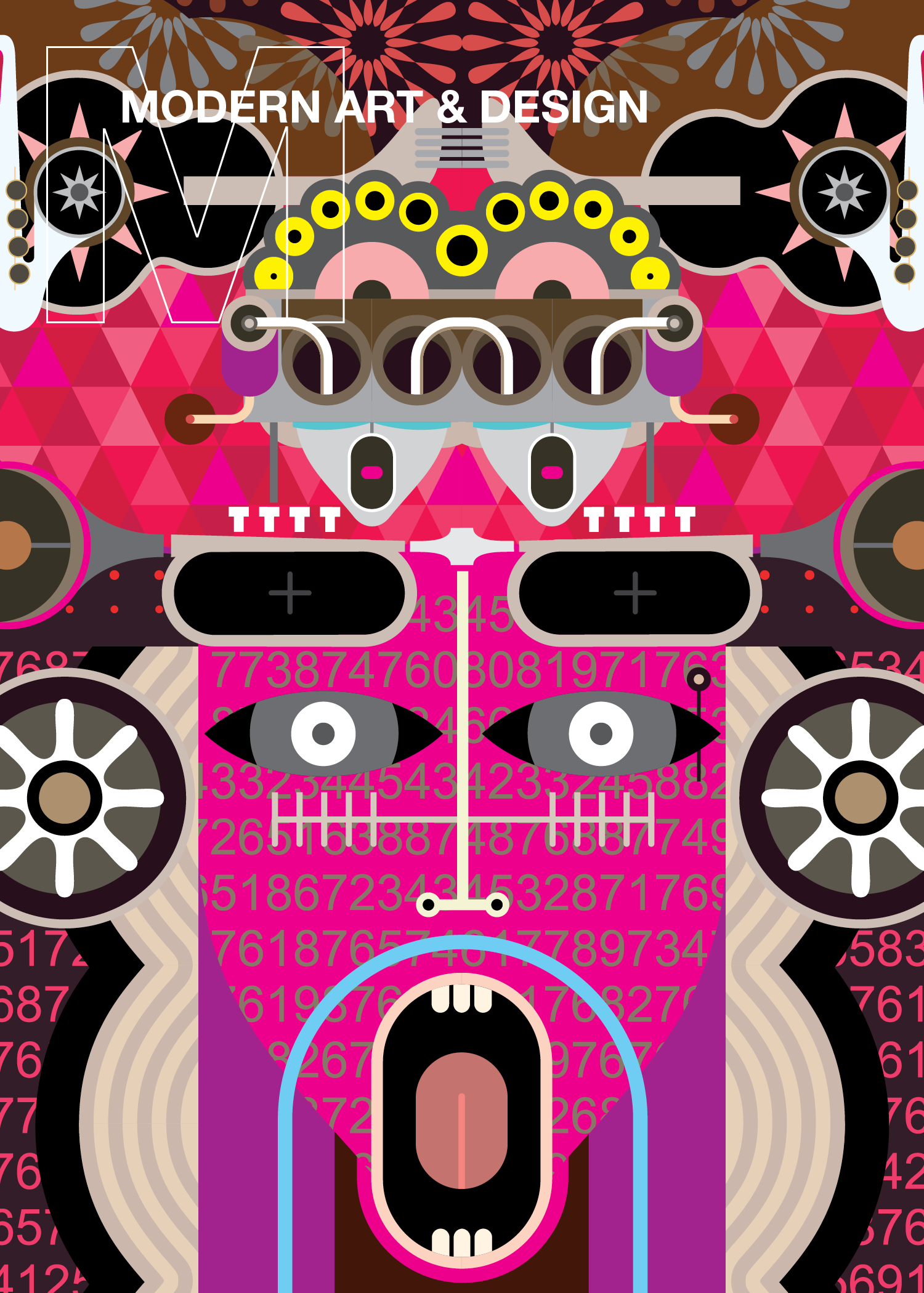 A closeup colorful fashion photo of a woman.